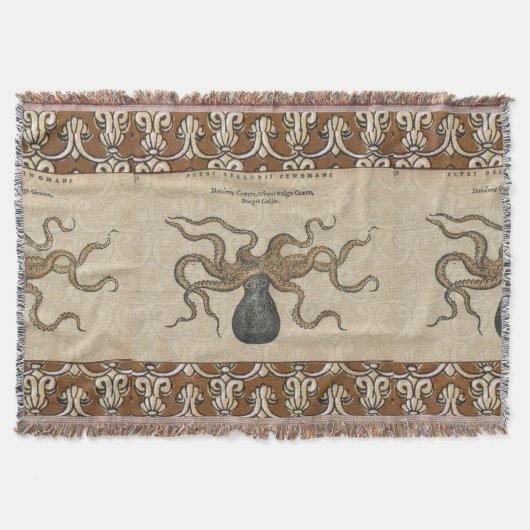 Couverture Pieuvre Kraken Antique Faune Marine Côtière (Devant)
