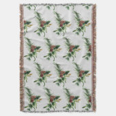 Couverture Pinecone d'hiver et Motif de succursale À feuillag (devant Vertical)
