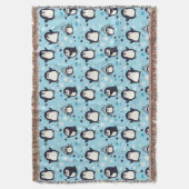 Couverture Pingouins Kawaii Avec Flammes De Neige Hiver Pa Sa (devant Vertical)