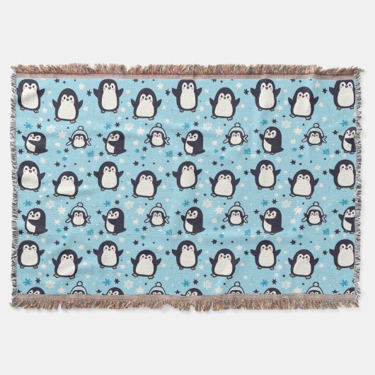 Couverture Pingouins Kawaii Avec Flammes De Neige Hiver Pa Sa (Devant)