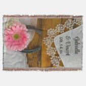 Couverture Pink Daisy, dentelle et fer à cheval Mariage occid (Devant)