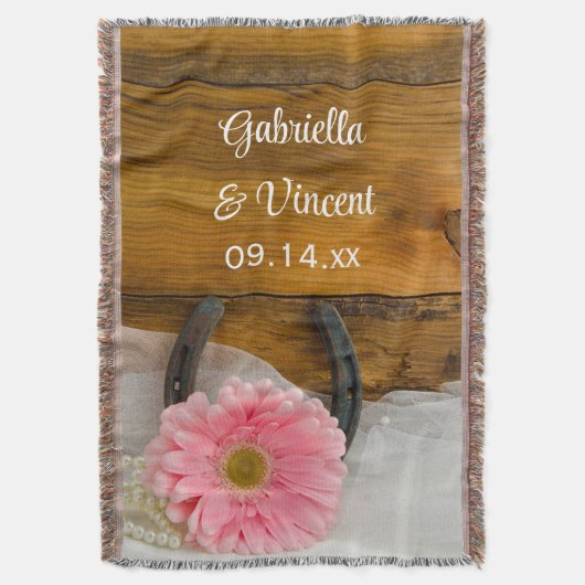 Couverture Pink Daisy et Horseshoe Country Western Mariage (devant Vertical)