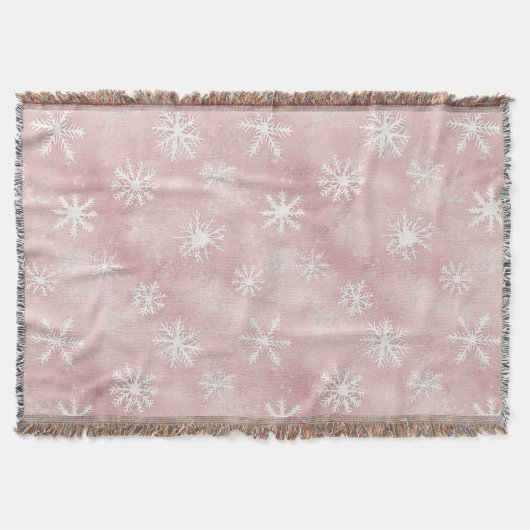 Couverture Pink White Snowflakes Christmas (Devant)