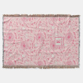 Couverture Pink Wildflower Throw Blanket monogram (Devant)