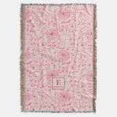 Couverture Pink Wildflower Throw Blanket monogram