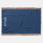 Couverture Pinstripes bleu marine personnalisées (Devant)