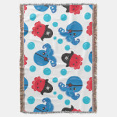 Couverture Pirate Octopus, Motif de pieuvre, Animaux de mer (devant Vertical)
