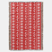 Couverture Pit Bull Silhouettes Noël Motif de Noël Rouge (devant Vertical)