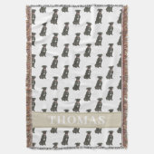 Couverture Pitbull Staffy (Noir) Bleu & Blanc (devant Vertical)