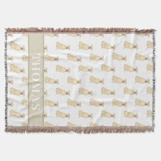 Couverture Pitbull Staffy personnalisé (fauve bronzé)  (Devant)