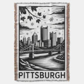 Couverture Pittsburgh Skyline Black & White Winter City (devant Vertical)