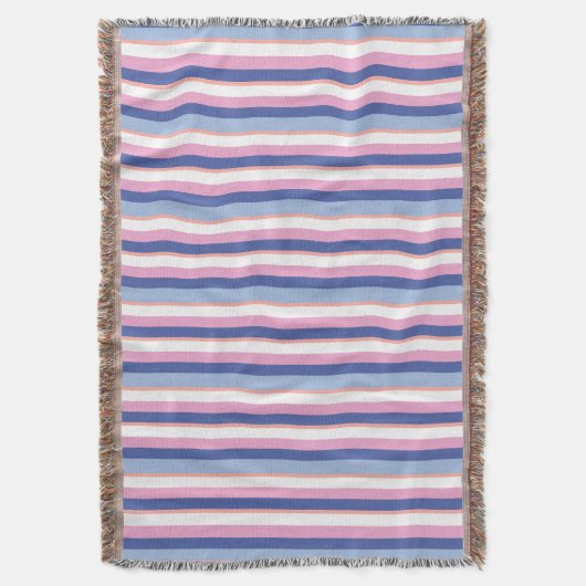 Couverture Plage Côte Ligne d'été Motif rose bleu (devant Vertical)