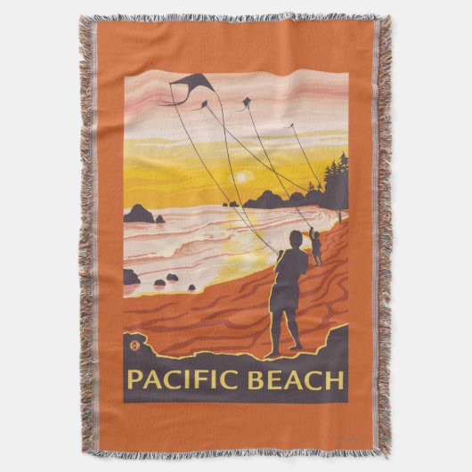 Couverture Plage et cerfs-volants - plage Pacifique, (devant Vertical)