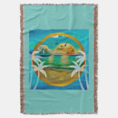 Couverture Plage tropicale moderne Palm Trees Sunset Vacances (devant Vertical)