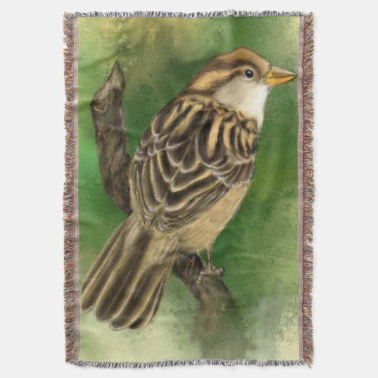 Couverture Plaid avec Moineau (devant Vertical)