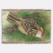 Couverture Plaid avec Moineau (Devant)
