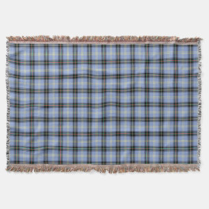 Couverture Plaid bleu-clair et noir d'écossais de clan de