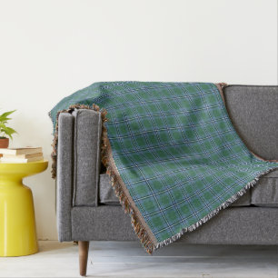 Couverture Plaid bleu-clair et vert de tartan d'Irvine de