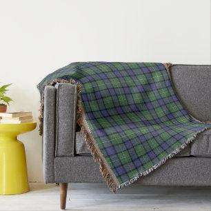 Couverture Plaid bleu et vert de tartan de Muir de clan