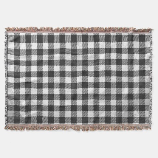 Couverture Plaid Checkered noir et blanc (Devant)