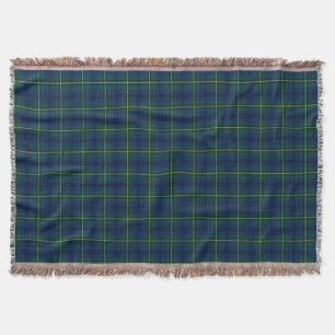 Couverture Plaid de bleu royal et de vert de tartan de