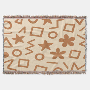 Couverture Plaid de jet beige et marron