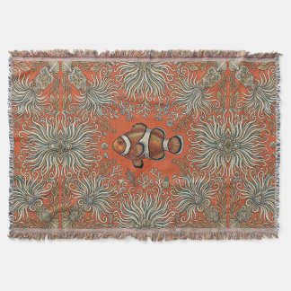 Couverture Plaid de jet clown & anémone de mer
