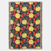 Couverture Plaid de jet de fruits vif et audacieux (devant Vertical)