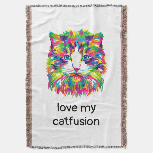 Couverture Plaid de jet émaillé Love My Catfusion (devant Vertical)