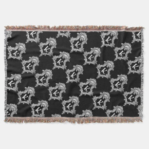 Couverture Plaid de jet K Monogramme Initiale