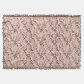 Couverture Plaid de jet luxueux Boho rose poussiéreux - Pouss