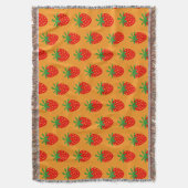 Couverture Plaid de jet mignon à motif de fraise rouge (devant Vertical)