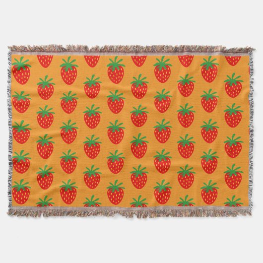 Couverture Plaid de jet mignon à motif de fraise rouge (Devant)