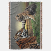 Couverture Plaid de jet numérique Édition Tigre & Cub (devant Vertical)