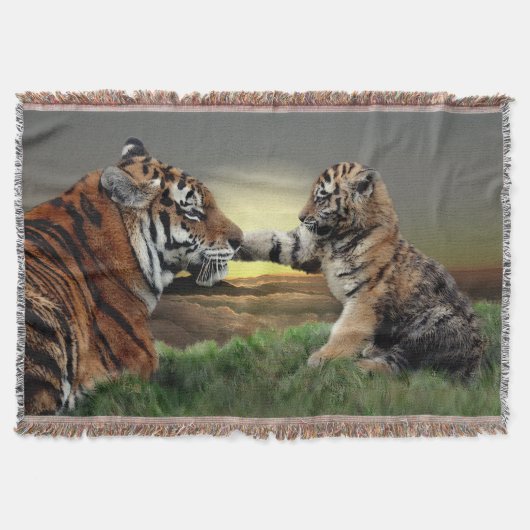 Couverture Plaid de jet numérique Édition Tigre & Cub (Devant)