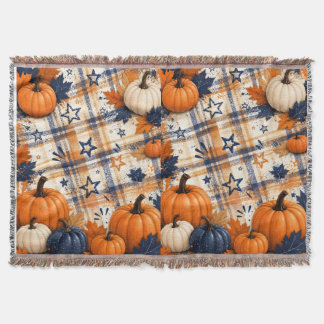 Couverture Plaid de jeté rustique à motif de citrouille – Aut