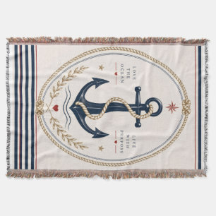 Couverture Plaid de jetée nautique classique Sailorcore