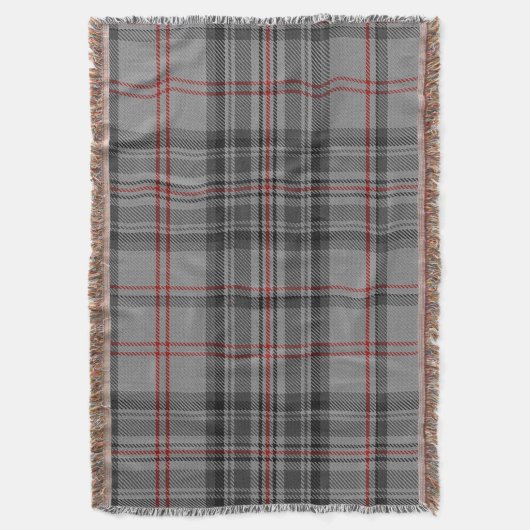 Couverture Plaid de tartan géant rouge noir gris de Taupe (devant Vertical)