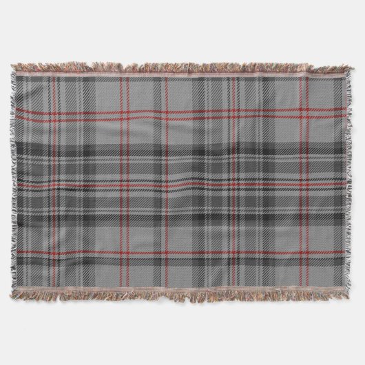 Couverture Plaid de tartan géant rouge noir gris de Taupe (Devant)