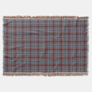 Couverture Plaid de tartan rouge de gris bleu