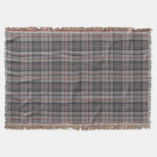 Couverture Plaid de tartan rouge noir gris de Taupe