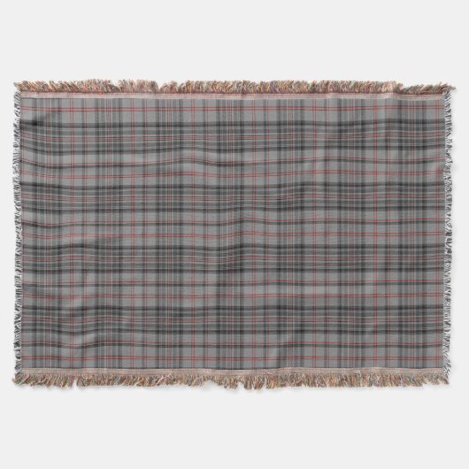 Couverture Plaid de tartan rouge noir gris de Taupe (Devant)