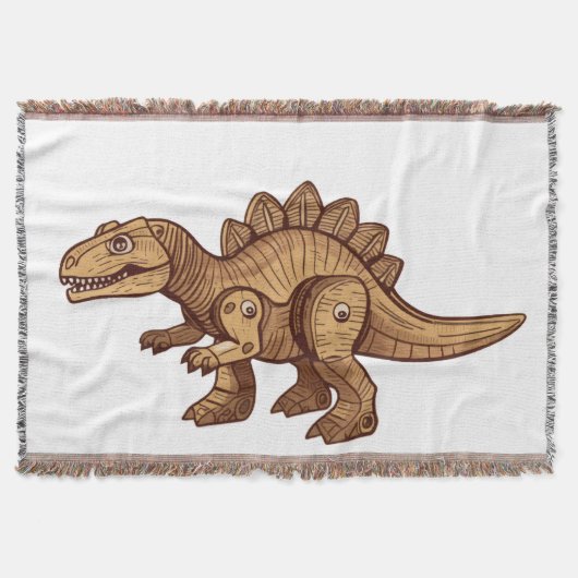 Couverture Plaid Décoratif avec Adorable Dinosaure Cartoon (Devant)