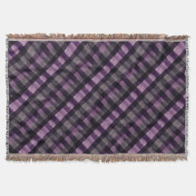 Plaid en diagonale violet profond et noir
