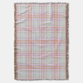 Couverture Plaid géométrique rose et vert (devant Vertical)