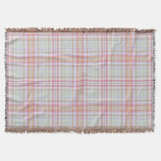 Couverture Plaid géométrique rose et vert (Devant)