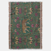 Couverture Plaid Jaguar & Orchidée (devant Vertical)