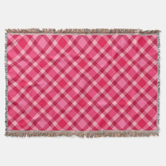 Couverture Plaid moderne du milieu du siècle - rose et vin (Devant)