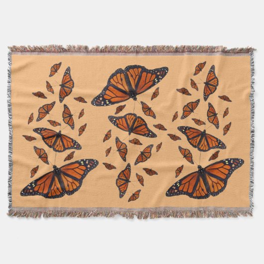 Couverture Plaid Monarque Papillon (Orange) (Devant)