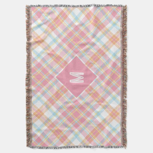 Couverture Plaid Monogramme personnalisé / Motif Tartan (devant Vertical)